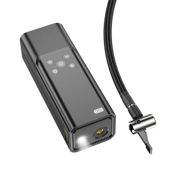Автокомпрессор HOCO ZP7 (12V/5000mAh/10,3 бар/570г/LED-фонарь/65x56x176мм) &mdash; основное фото товара