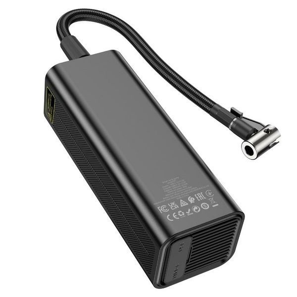 Автокомпрессор HOCO ZP7 (12V/5000mAh/10,3 бар/570г/LED-фонарь/65x56x176мм) &mdash; основное фото товара