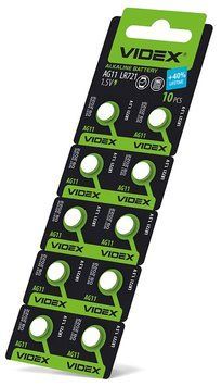 Батарейка AG11 "VIDEX" (1блістер-10шт) У пультах/Годинник