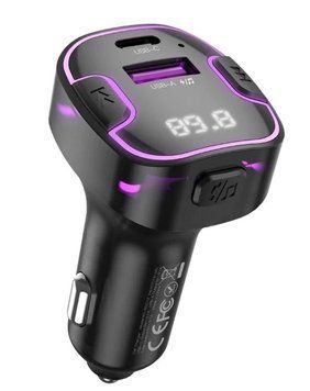 Модулятор Bluetooth "BCC12" "XO" 1USB/Type-C/3.1A Black