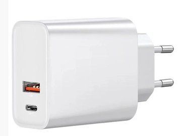 Адаптер 220v (1-USB 1-Type-C) ORIGINAL Model A-08 Quick Charge 3.0 20W PD &mdash; основне фото товару