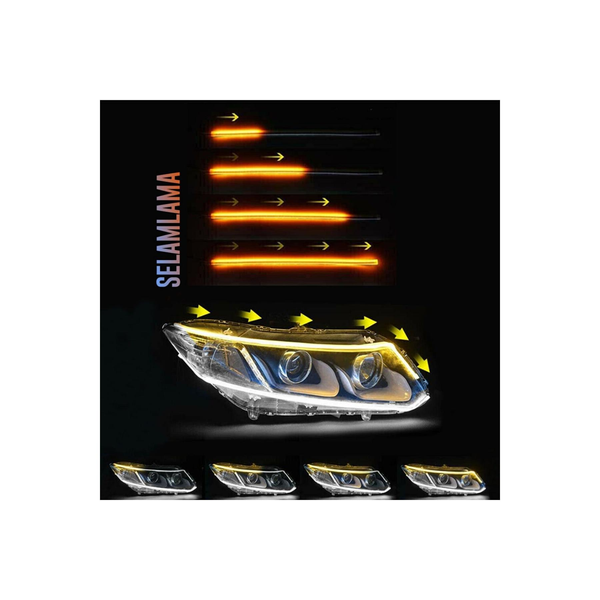 DRL гнучкі 60см Білий на скотчі 12V бігаючий поворот/бокове світло 2 блоки в коробці "999" (2шт) &mdash; основне фото товару