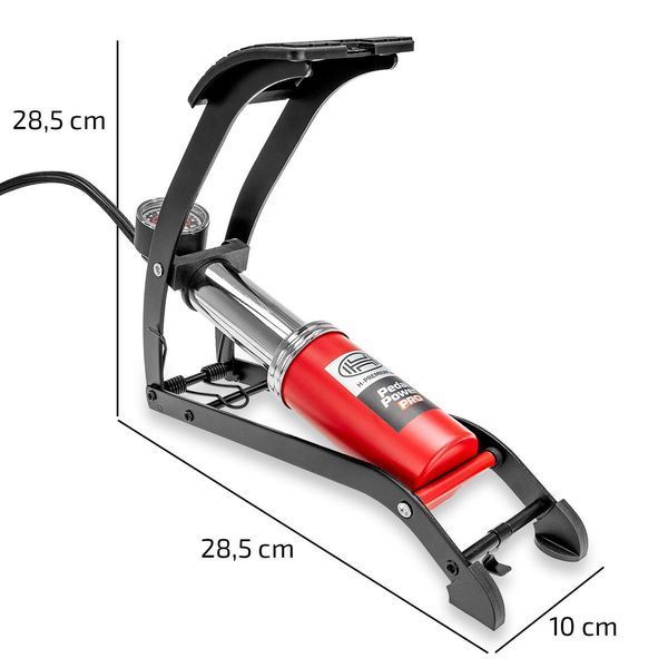 Heyner Pedal Power Pro 215000 ножной насос 1-цилиндровый 7 Атм манометр 3 адаптера шланг 60 см &mdash; основное фото товара