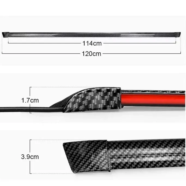 Спойлер багажника "Samurai" 120см Карбоновый с красным катафотом