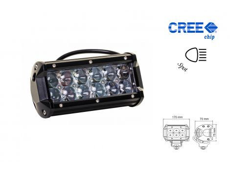 робоча led фара прямокутна 36W Spot 170x75x70 мм 10/30V &mdash; основне фото товару