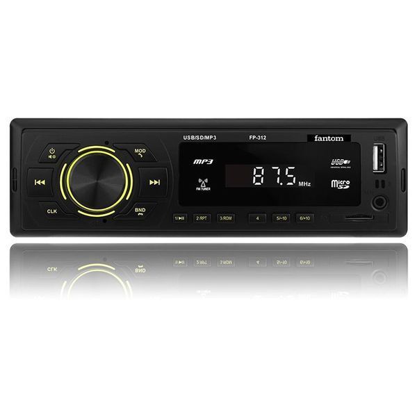 Автомагнітола Fantom FP-312 Black/Green USB, SD, Bluetooth, 4x40 Вт