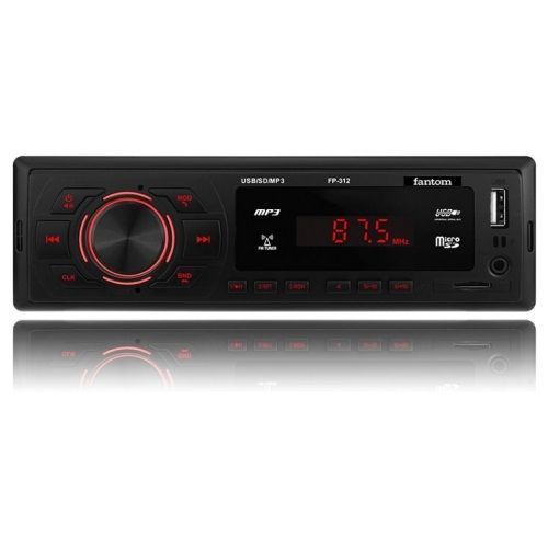 Автомагнитола Fantom FP-312 Black/Red USB, SD, Bluetooth, 4x40W &mdash; основное фото товара