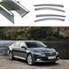 Дефлекторы окон Ветровики Skoda SuperB III SED 2015- "FLY" (Нержавеющая полоса 3D, на скотче)