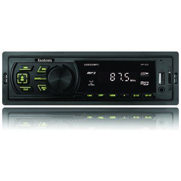 Автомагнитола Fantom FP-313 Black/Green USB, SD, Bluetooth, 4x50W &mdash; основное фото товара