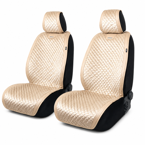Накидки на передние сиденья авто Elegant Trento велюр бежевые (700 604) &mdash; основное фото товара