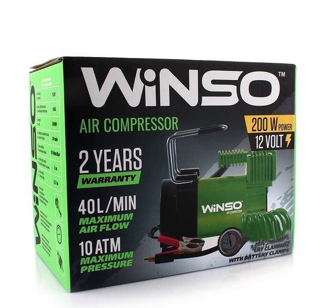 Автомобильный компрессор Winso 126000 10 Атм 40 л/мин 12В 200 Вт &mdash; основное фото товара