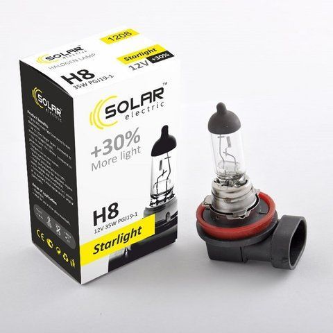 H8 галогенная лампа Solar Starlight 12V 35W +30% для авто 1шт (1208) &mdash; основное фото товара