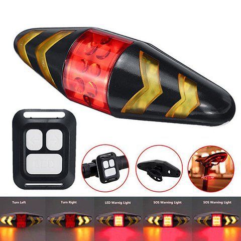 Фонарь задний велосипедный LY-0378 с указанием поворотов(red+yellow),ЗУ micro USB,встр.аккумулятор,пульт &mdash; основное фото товара