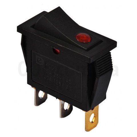 Клавиша №134 красное окошко узкая длинная 2 положения On\Off 12V &mdash; основное фото товара
