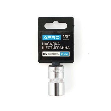 Торцева головка 1/2" 16 мм (6-гранна) APRO (252716) &mdash; основне фото товару
