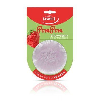 Ароматизатор в машину Tasotti POM POM Strawberry (Клубника), мягкий подвесной помпон, 28 г