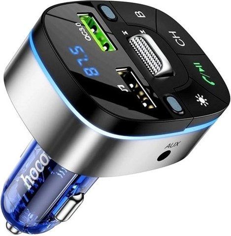 Модулятор Bluetooth "E71" "Hoco" Crystal transparent discovery edition QC3.0/BT5.0 Jazz Blue &mdash; основное фото товара