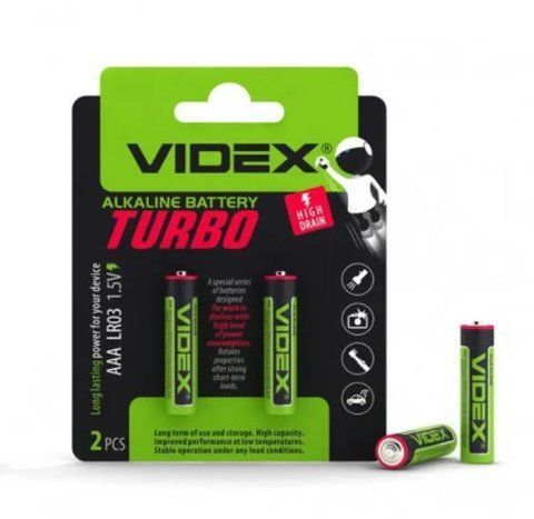 Батарейка ААА/LR3 VIDEX TURBO (2шт/блистер) &mdash; основное фото товара