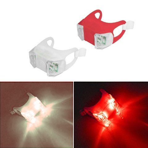 Набор велосвета 2xLEDs 3-7lm/2xCR2032/3 режима работы/влагонепроницаемый/Red-White(2шт) HJ-009 Ultra brit &mdash; основное фото товара