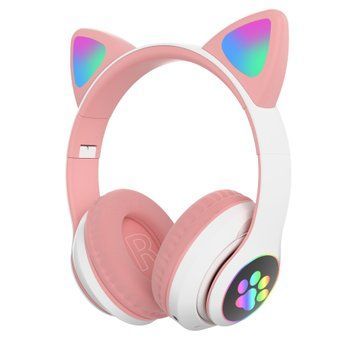 Наушники Bluetooth для квадрокоптеров STN-28 CAT BT V5.0 розовые &mdash; основное фото товара