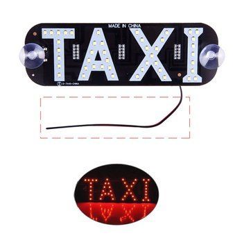 Табличка - LED "TAXI" Red SMD/присоски (70001) &mdash; основне фото товару