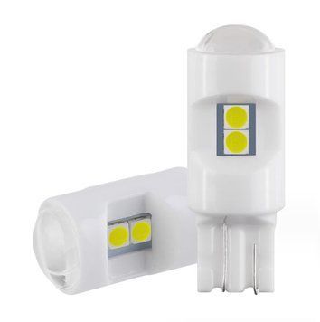 Светодиод 12V T10 Белый SMD 6-3030 Керамика с Линзой №27