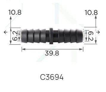 З&rsquo;єднувач C3694 для трубокd10,8мм ( уп. 100 шт.)