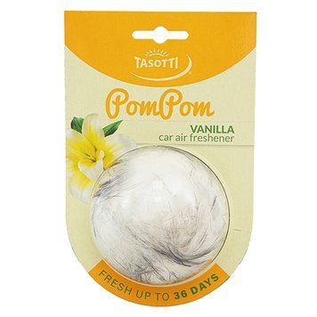 Ароматизатор в машину Tasotti POM POM Vanilla (Ваниль), мягкий подвесной помпон, 28 г