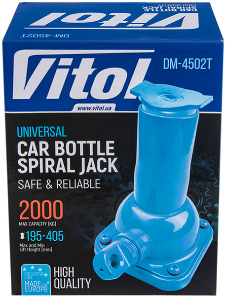 Vitol ДМ-4502Т Домкрат гидравлический двухштоковый 2 т, 195-405 мм &mdash; основное фото товара