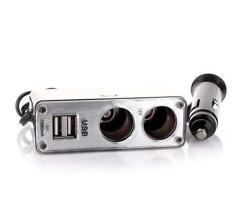 Прикуриватель-двойник с удлинителем/2USB "Carlife" CS304 (USB-1000mA) &mdash; основное фото товара