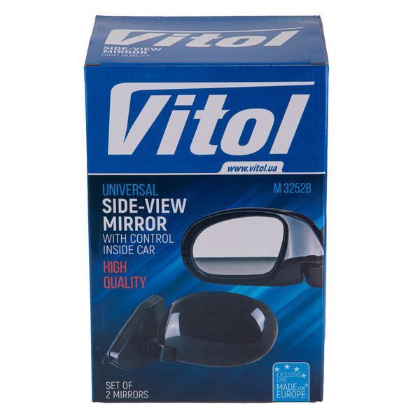 Зеркало боковое ВАЗ 2101, 2103, 2106 "Vitol" ЗБ 3252B Carbon (2шт) &mdash; основне фото товару