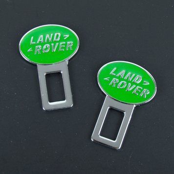 Заглушка ремня безопасности металл "Land Rover" Green (2шт) &mdash; основное фото товара