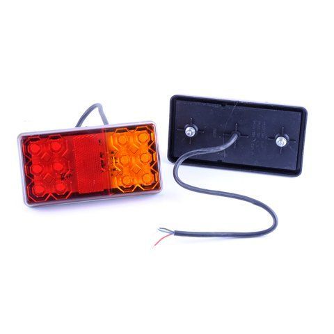 задній ліхтар прямокутний LED 12-24V для вантажівки з проводом 150x80x23 мм 2 шт (SQ-0017) &mdash; основне фото товару