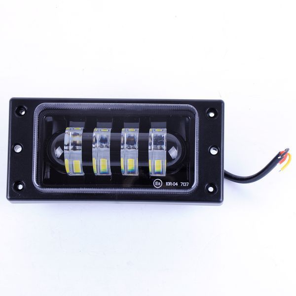 Двухцветная LED противотуманная фара Leader FOG-211 для ВАЗ 2110&ndash;2115 60W, белый/желтый свет, 1 шт (4098)