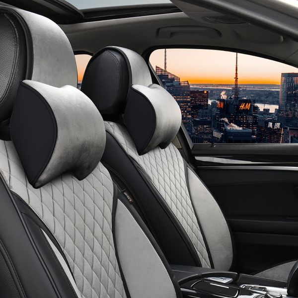 Подушки на подголовник авто Elegant 700 505 серый велюр (2 шт) &mdash; основное фото товара