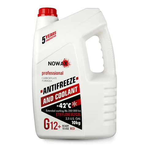 Антифриз Nowax готовий червоний G12+ -42&deg;C 10 кг (NX10001) &mdash; основне фото товару